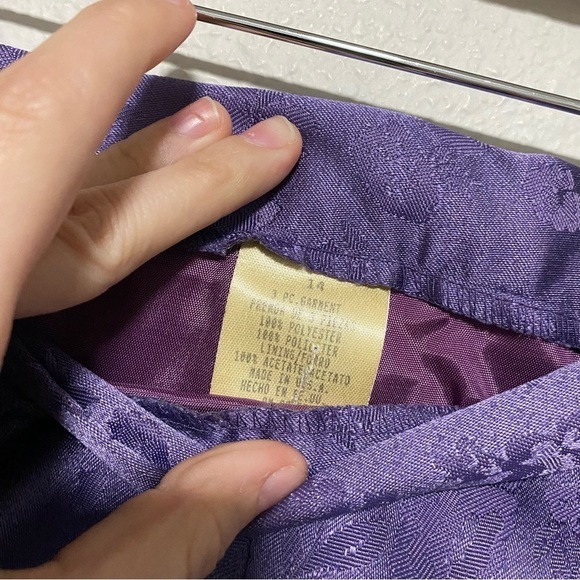 Vintage Purple Floral Jacquard Tapered Pants - Picture 2 of 10